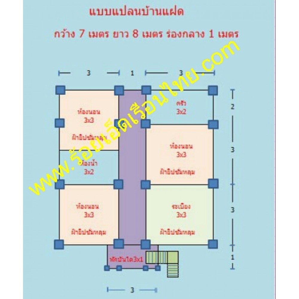 บ้านแฝดแบบที่32 ขนาด7.2×7.5 สองห้องนอน+ครัว+ห้องน้ำ บ้านแฝดแบบที่32 ขนาด7.2×7.5 สองห้องนอน+ครัว+ห้องน้ำ
